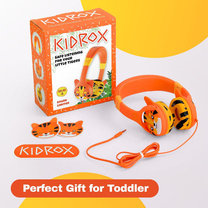 Wired Toddler Headphones for 1-7 Years Old — 85Db Volume Limited Baby Headphones for Plane and Car Travel — Children Headset for Airplane, Ipad and Tablet, Kids Headphone with Cord for Children